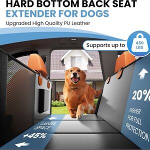 🐾 Premium PU Leather Dog Seat Extender/Cover | Waterproof Travel Protector